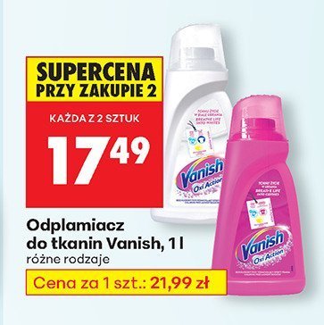 Odplamiacz do tkanin Vanish, 1 l różne rodzaje promocja w Biedronka