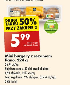 Burgery mini z sezamem Pano promocja w Biedronka