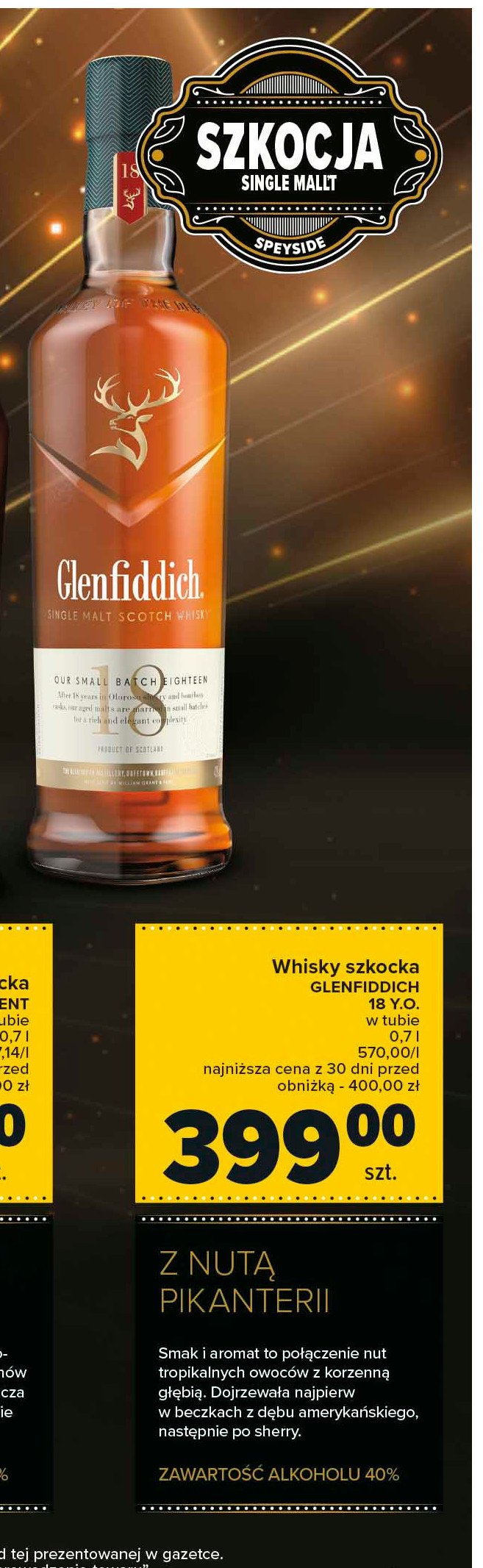 Whisky tuba Glenfiddich 18 yo promocja