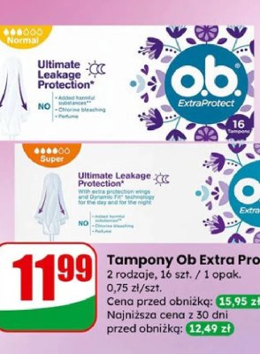 Tampony Ob Extra Protect Normal promocja w Dino