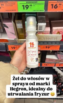 Żel do włosów Hegron Gel Spray Extra Strong promocja w Biedronka
