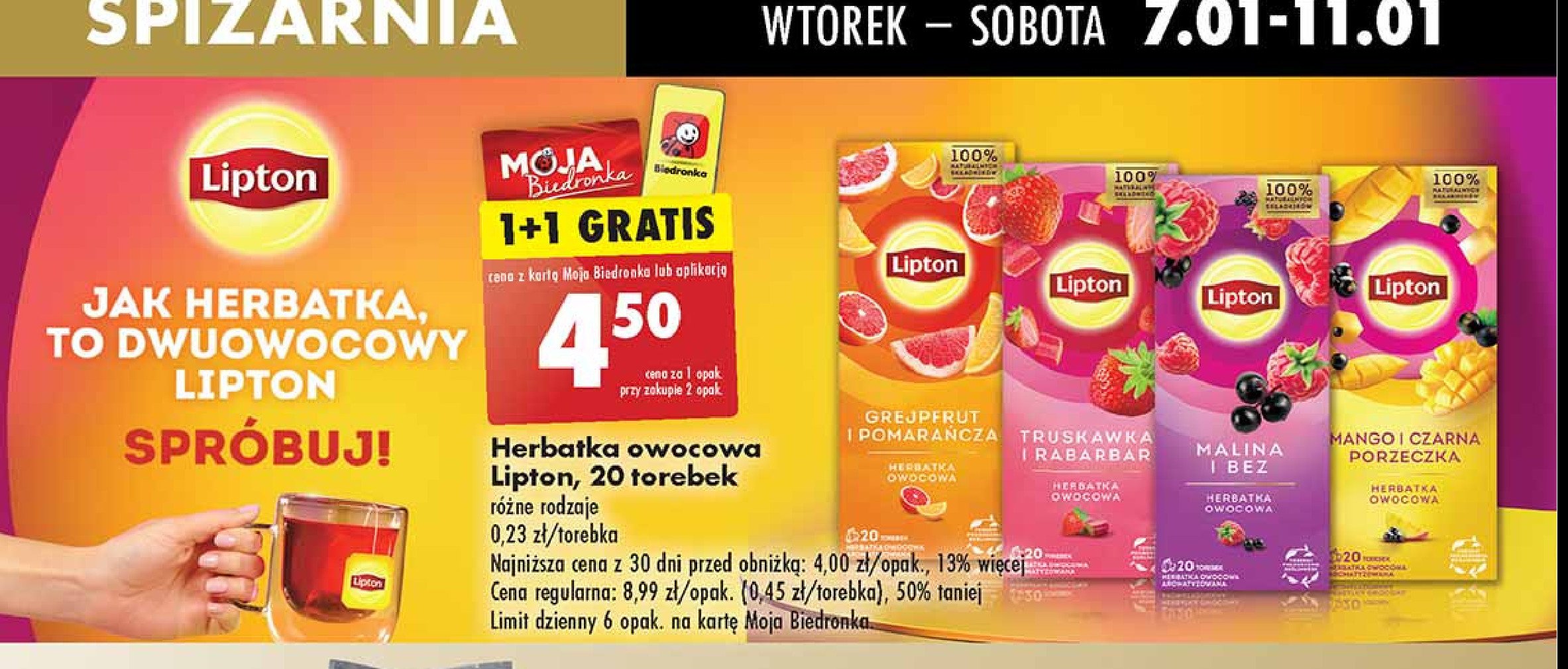 Herbata grejpfrut i pomarańcza Lipton promocja