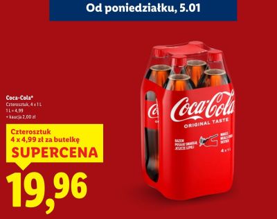 Napój gazowany czterosztuk 4 x 1 l promocja w Lidl