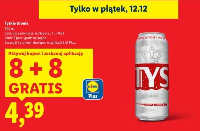 Piwo Tyskie Gronie promocja w Lidl