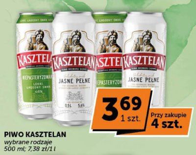 Piwo Kasztelan Niepasteryzowane Jasne Pełne promocja w Euro Sklep