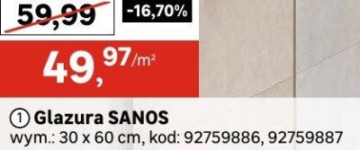 Glazura SANOS Paradyż promocja w Leroy Merlin