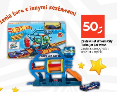 Zestaw Hot Wheels City Turbo Jet Car Wash zawiera: samochodzik oraz tor z myjnią promocja w Dealz