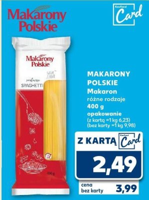 Makaron różne rodzaje promocja w Kaufland
