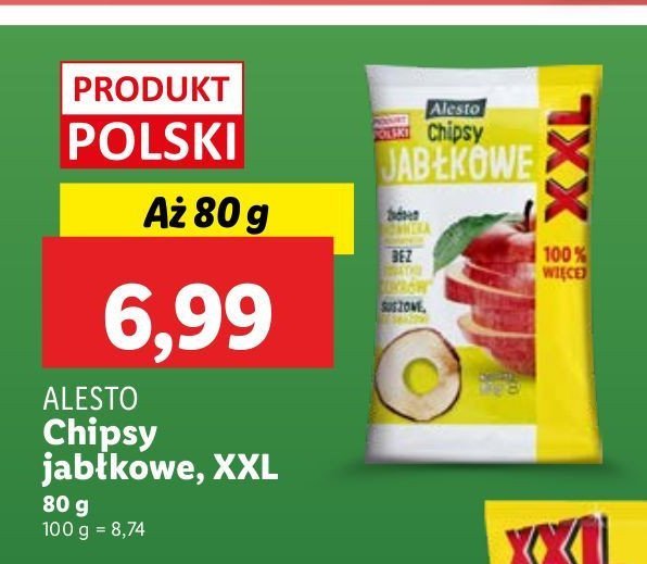 Chipsy jabłkowe Alesto promocja