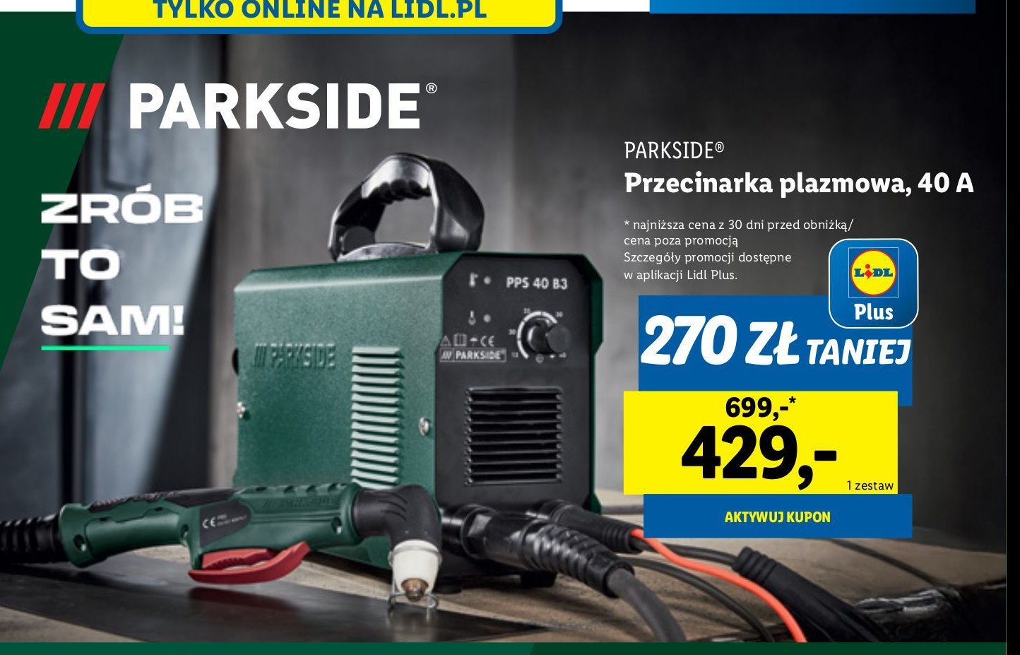 Przecinarka plazmowa Parkside promocja w Lidl