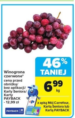 Winogrona czerwone bezpestkowe promocja w Carrefour Market