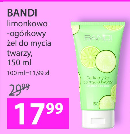 Żel do mycia twarzy limonka - ogórek Bandi promocja