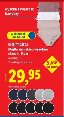 Majtki damskie z wysokim stanem, 5 par promocja w Lidl