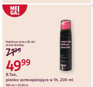 Pianka samoopalająca B.tan promocja w Rossmann