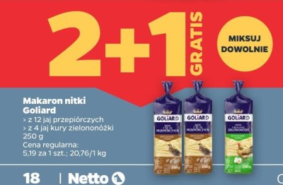 Makaron nitki z 4 jaj kury zielononóżki promocja w Netto