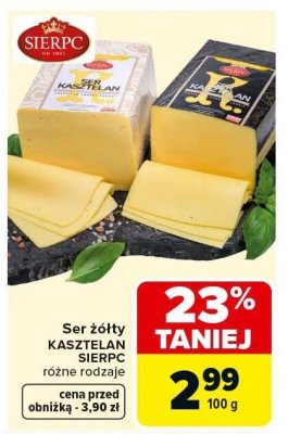 Ser żółty KASZTELAN SIERPC różne rodzaje promocja w Carrefour Market