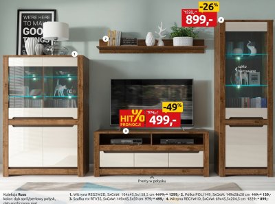 Szafka rtv RTV35 kolekcja Ruso promocja w Black Red White