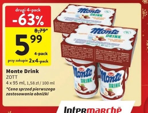 Napój mleczno-czekoladowy Zott monte drink promocja