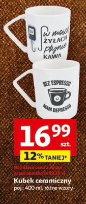 Kubek ceramiczny 400ml różne wzory promocja w Auchan