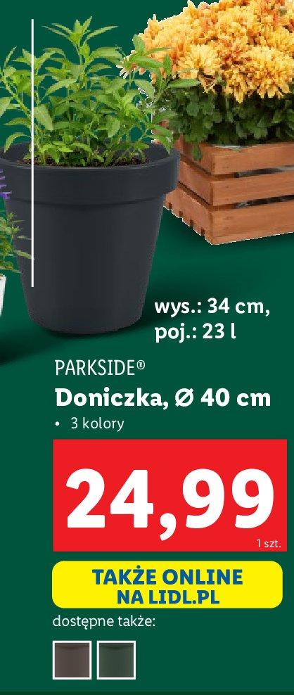 Doniczka 40 cm Parkside promocja