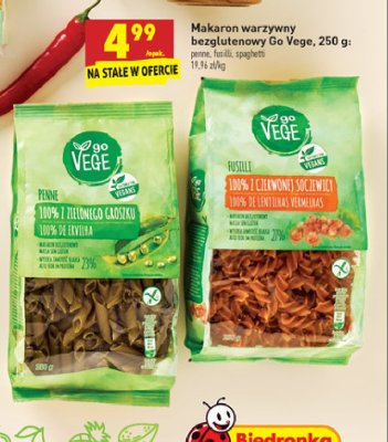 Makaron penne z zielonego groszku Govege promocja