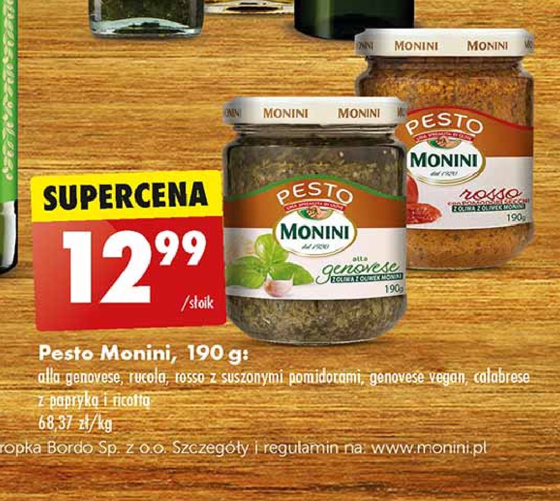 Pesto alla genovese Monini promocja w Biedronka