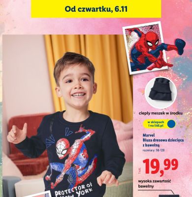 Bluza dresowa dziecięca z bawełną promocja w Lidl