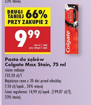 Pasta do zębów charcoal Colgate max white promocja