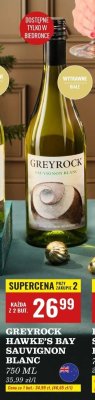 Wino białe GREYROCK HAWKE'S BAY SAUVIGNON BLANC 750 ML promocja w Biedronka
