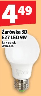 Żarówka 3D E27 LED 9W Barwa ciepła promocja w TOPAZ