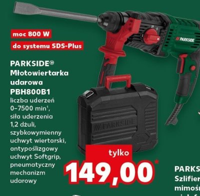 Młotowiertarka udarowa PBH800B1 liczba uderzeń 0-7500 min⁻¹, siła uderzenia 1,2 dżuli, szybkowymienny uchwyt wiertarski, antypoślizgowy uchwyt Softgrip, pneumatyczny mechanizm udarowy promocja w Kaufland