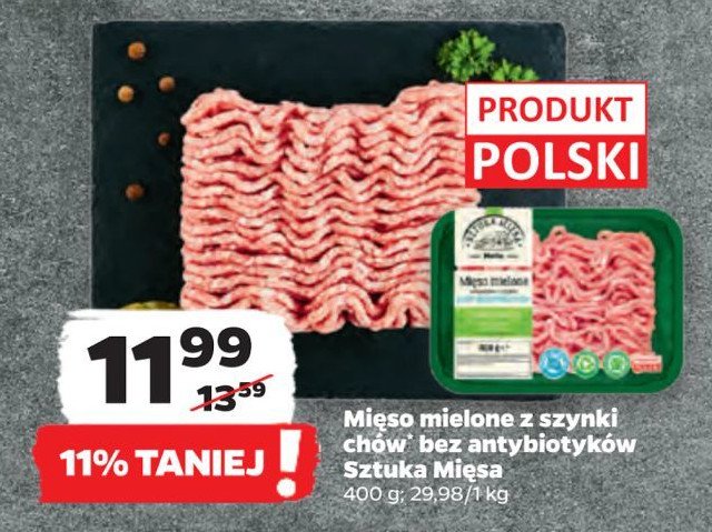 Mięso mielone wieprzowe z szynki SZTUKA MIĘSA promocja