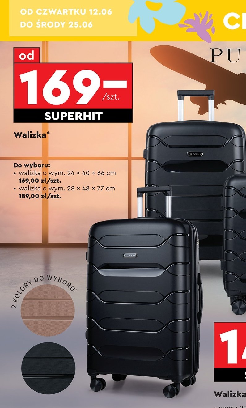 Walizka 28 x 48 x 77 cm Puccini promocja w Biedronka