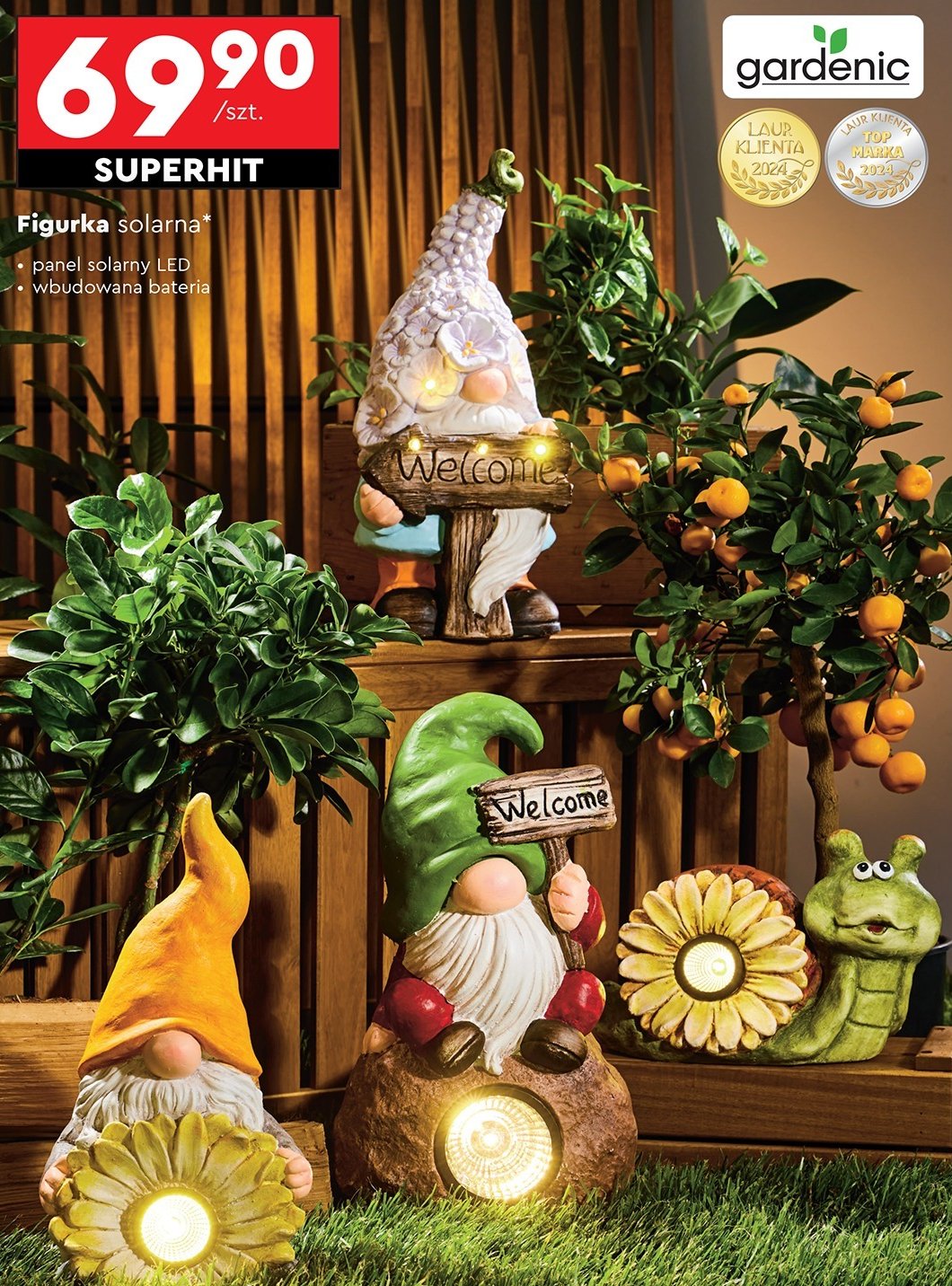 Figurka krasnal solarna Gardenic promocja