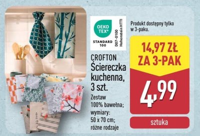Ściereczka kuchenna 3 szt. CROFTON promocja w Aldi