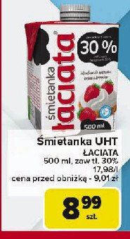 Śmietanka 30 % Łaciata promocja w Carrefour