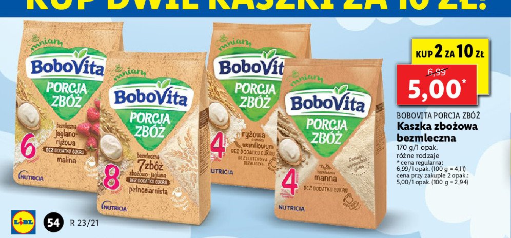 Kaszka ryżowa o smaku waniliowym Bobovita porcja zbóż promocja