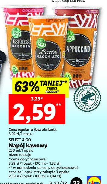 Napój espresso macchiato Select & go promocja