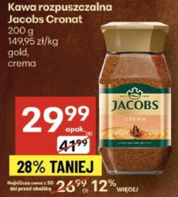 Kawa rozpuszczalna Jacobs Cronat gold crema 200 g promocja w Delikatesy Centrum
