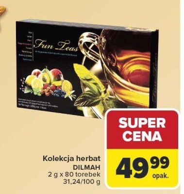 Kolekcja herbat aromatyzowanych 80 torebek DILMAH promocja w Carrefour