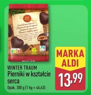 Pierniki w kształcie serca Winter Traum promocja w Aldi