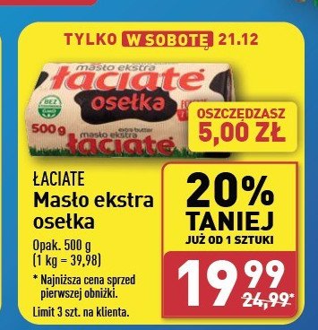 Masło ekstra Łaciate promocja w Aldi