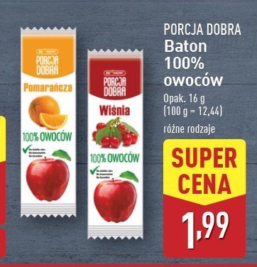 Baton pomarańcza Be now! porcja dobra promocja w Aldi