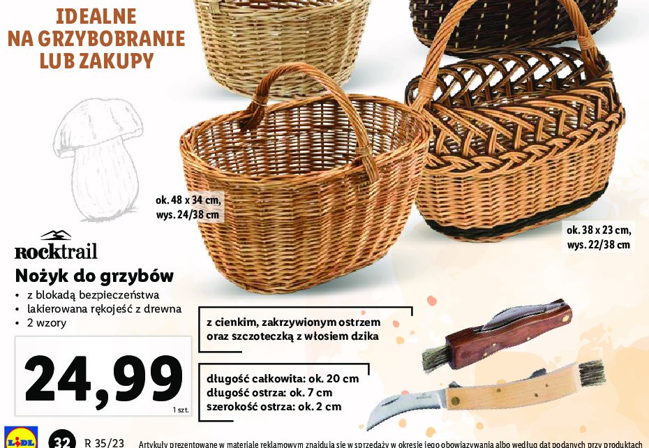 No偶yk do grzyb贸w 20 cm ROCKTRAIL promocja