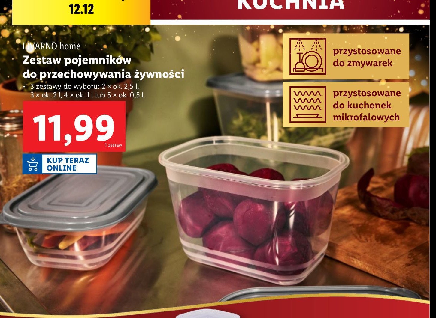 Pojemnik do przechowywania żywności 1 l LIVARNO HOME promocja w Lidl