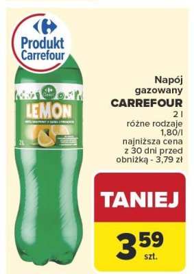 Napój gazowany CARREFOUR różne rodzaje 2 l promocja w Carrefour