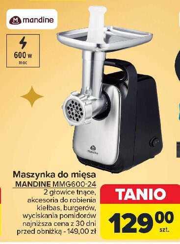 Maszynka do mięsa mmg600-24 Mandine promocja w Carrefour Market