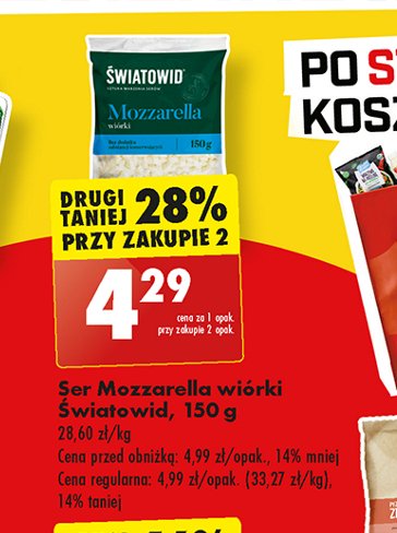 Ser mozzarella wiórki Światowid promocja