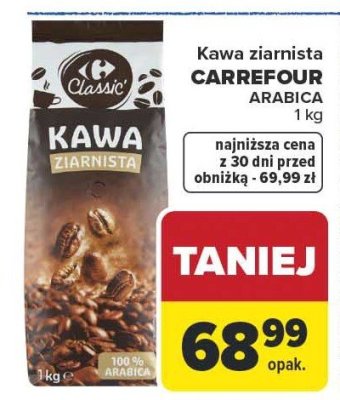 Kawa ziarnista CARREFOUR ARABICA promocja w Carrefour