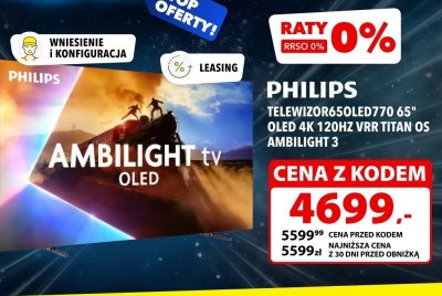Telewizor 65OLED770 65" OLED 4K 120HZ VRR TITAN OS AMBILIGHT 3 promocja w Media Expert